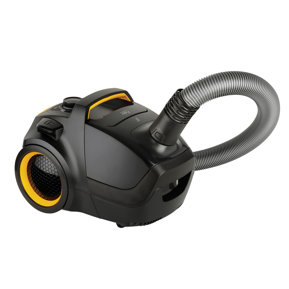 Fakir Air Wave prestige TS 2000 Canister Vacuum Cleaner, black/gelb - 500 Watt - 2