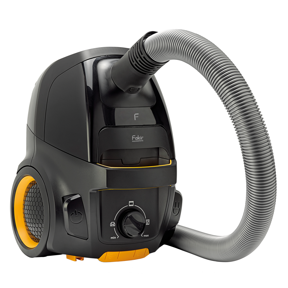 Fakir Air Wave prestige TS 2000 Canister Vacuum Cleaner, black/gelb - 500 Watt - 5