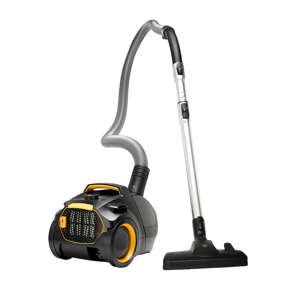 Fakir Air Wave prestige TS 2000 Canister Vacuum Cleaner, black/gelb - 500 Watt - 13