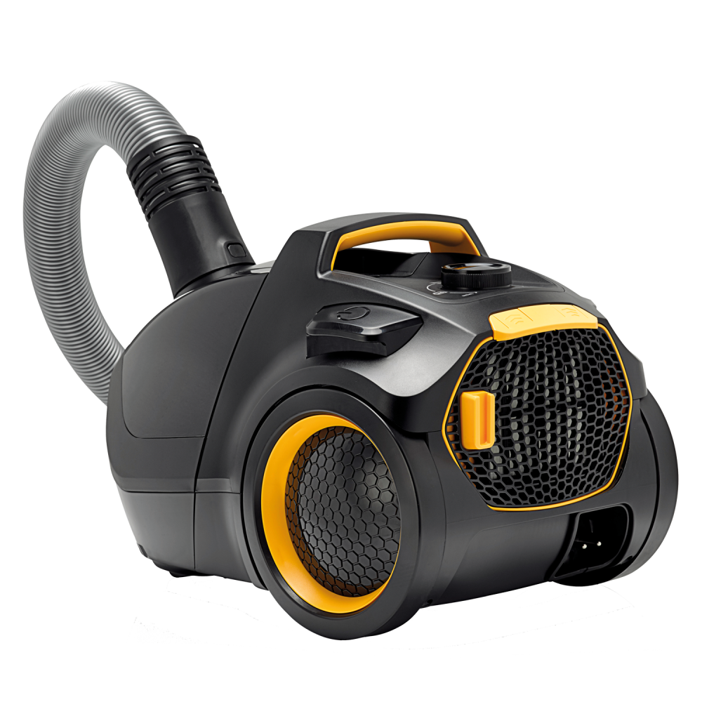 Fakir Air Wave prestige TS 2000 Canister Vacuum Cleaner, black/gelb - 500 Watt - 14