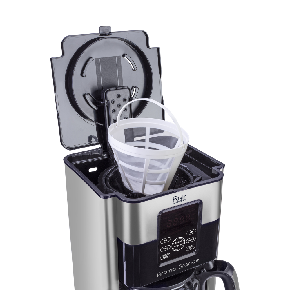 Fakir Aroma Grande Filter- Kaffeemaschine mit Glaskanne, silber/Edelstahl, 1.000 Watt - 3