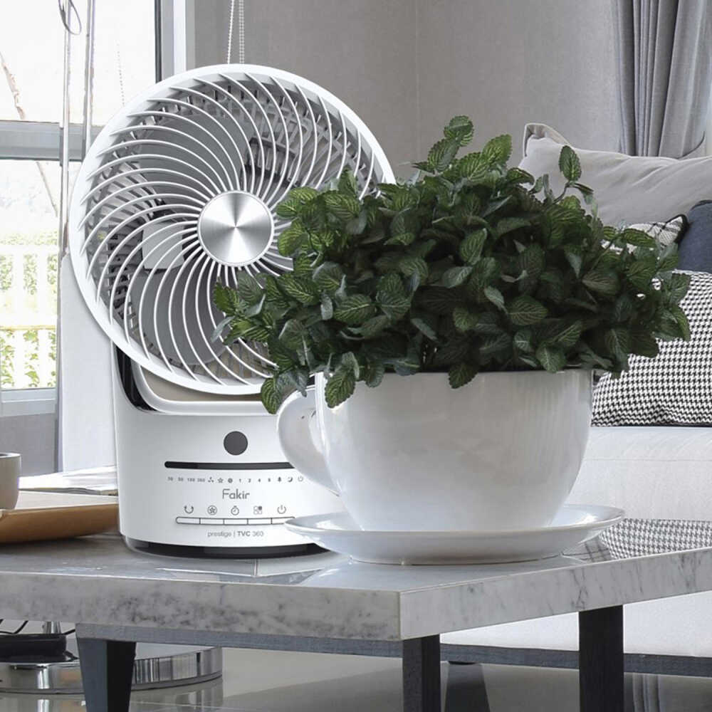 Fakir prestige TVC 360 Tischventilator , weiss/schwarz - 45 Watt - 5