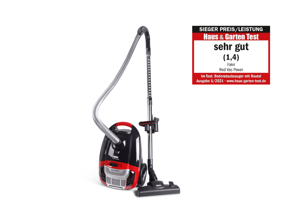 Fakir Red Vac Power Bodenstaubsauger, schwarz/rot - 700 Watt - 1