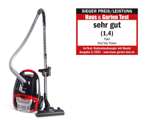 Fakir Red Vac Power Bodenstaubsauger, schwarz/rot - 700 Watt - Galeri