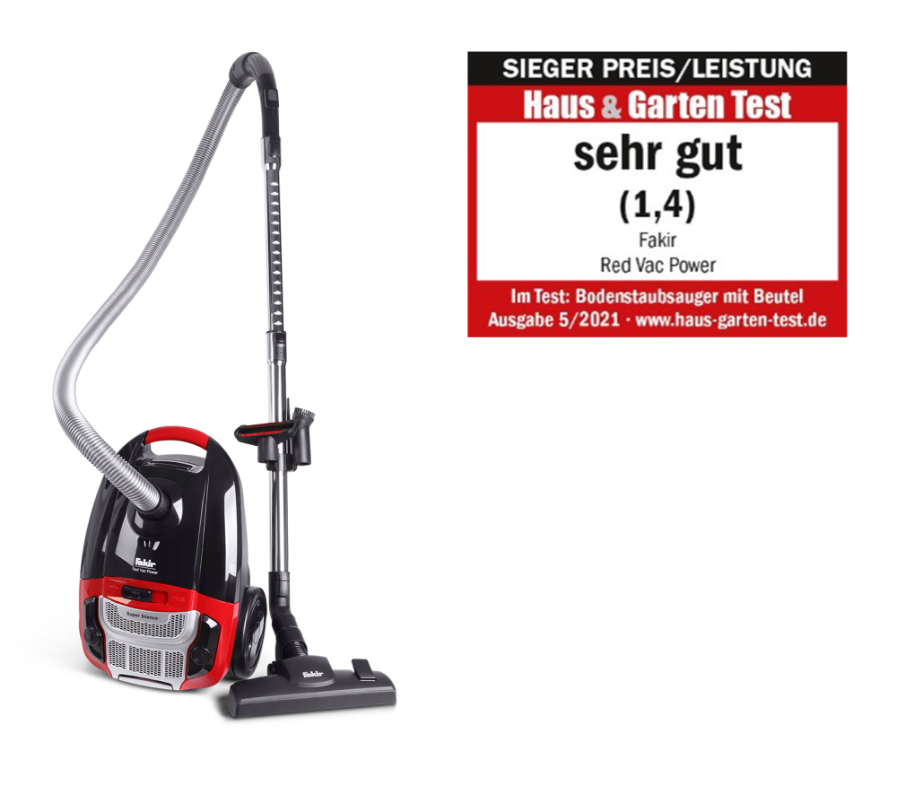 Fakir Red Vac Power Bodenstaubsauger, schwarz/rot - 700 Watt - 1