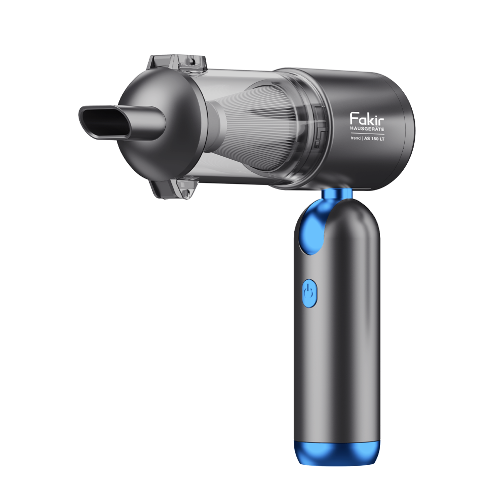 Fakir trend | AS 150 LT (anthrazit/blau), 4in1 Multifunktions Akku-Handstaubsauger (Saugen, Aufblasen, Ausblasen und Vakuumieren), 120 Watt BLDC Hochleitsungsmotor - 2