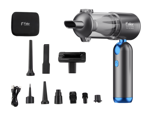 Fakir trend | AS 150 LT (anthrazit/blau), 4in1 Multifunktions Akku-Handstaubsauger (Saugen, Aufblasen, Ausblasen und Vakuumieren), 120 Watt BLDC Hochleitsungsmotor - FAKİR (1)