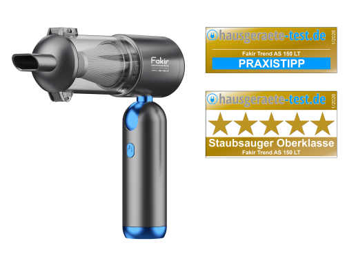 Fakir trend | AS 150 LT (anthrazit/blau), 4in1 Multifunktions Akku-Handstaubsauger (Saugen, Aufblasen, Ausblasen und Vakuumieren), 120 Watt BLDC Hochleitsungsmotor - FAKİR