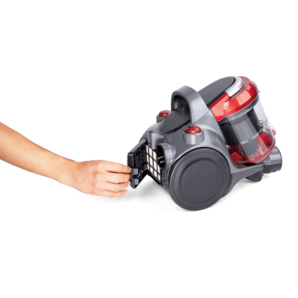Fakir trend BL 141 bagless Canister Vacuum Cleaner, anthracite/red - 700 Watt - 2
