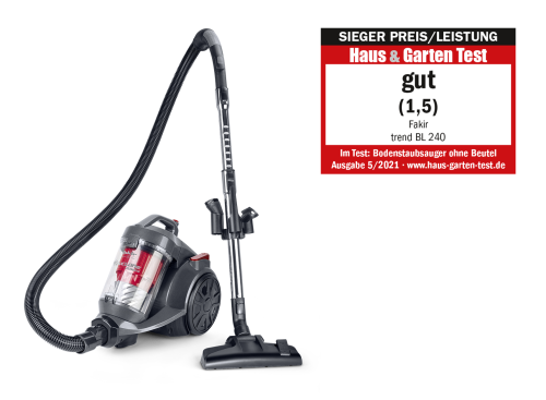 Fakir trend BL 240 beutelloser Bodenstaubsauger, anthrazit/rot - 700 Watt - Galeri