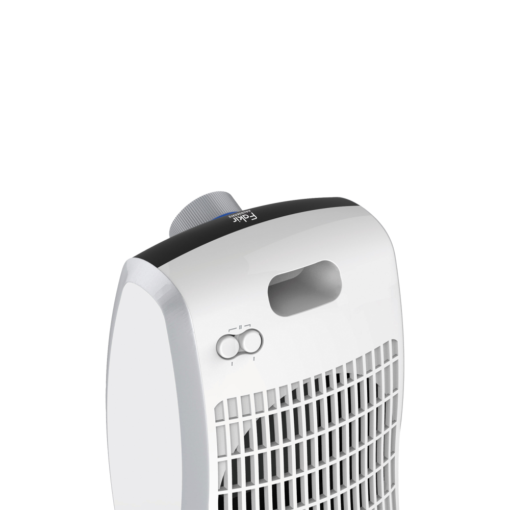 Fakir trend HL 140 Fan Heater, high-gloss white/silver - 1.800 Watt - 3