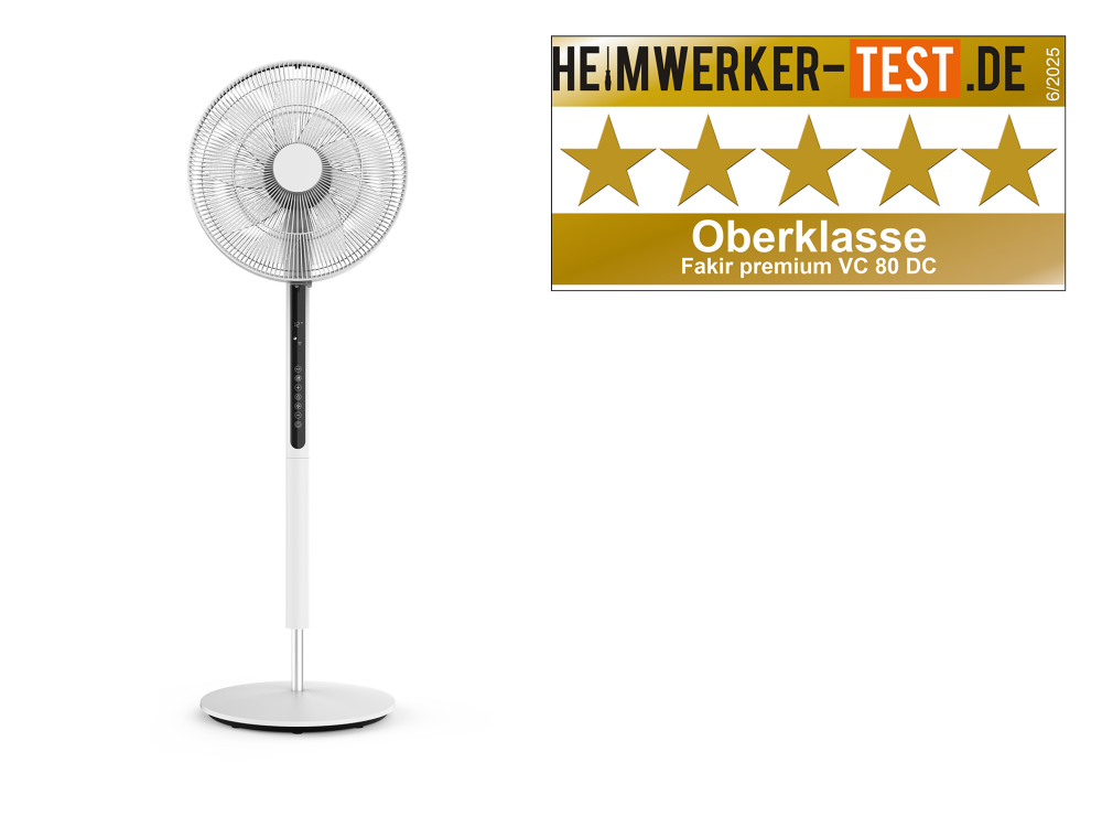 Fakir premium | VC 80 DC Standventilator, weiß/schwarz, 33 Watt - 1